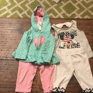 2 Baby Girl Outfit (shirt/2pants/and a jacket)